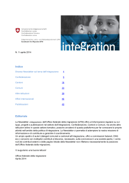 Newsletter "integrazione" N. 1 / aprile 2014