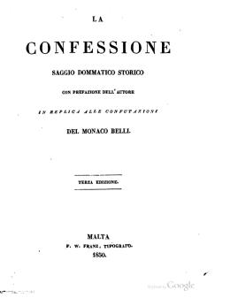 La Confessione, saggio dommatico storico, in