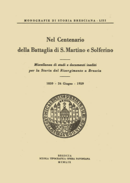 Nel Centenario della Battaglia di S. Martino e Solferino