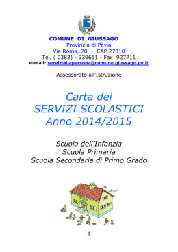 CARTA DEI SERVIZI SCOLASTICI a s 2014.2015