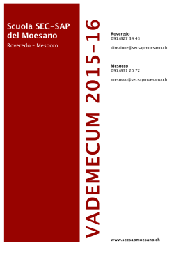 Vademecum 2015-2016 - Scuola SEC-SAP