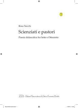 Scienziati e pastori. Poesia didascalica fra Sette e Ottocento