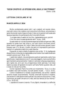Lettera circolare N&deg; 62 &ndash; Marzo 2014