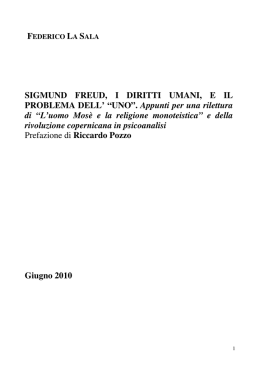 SIGMUND FREUD, I DIRITTI UMANI, E IL PROBLEMA