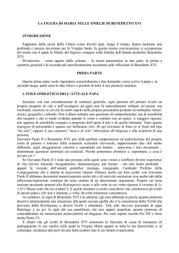 LA FIGURA DI MARIA NELLE OMELIE DI BENEDETTO XVI