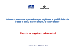 giugno 2010 – novembre 2010 - Associazione Nazionale Donne