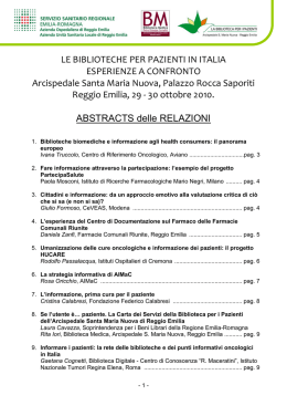 LE BIBLIOTECHE PER PAZIENTI IN ITALIA