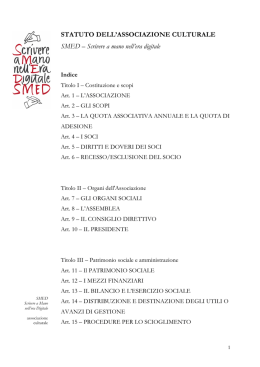 Statuto - Smed &ndash; scrivere a mano nell`era digitale