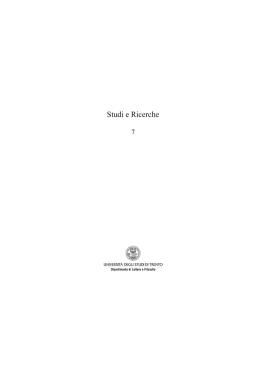Studi e Ricerche 7 - Centro di Studi e Ricerche "Antonio Rosmini"