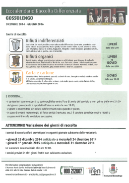 Ecocalendario - fronte