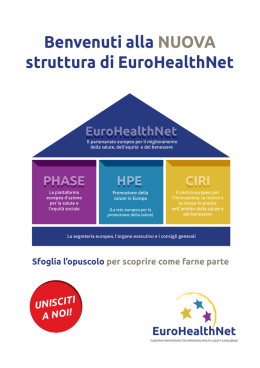 Benvenuti alla NUOVA struttura di EuroHealthNet