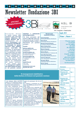 Newsletter n°4 - Fondazione 3Bi