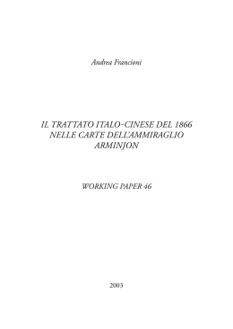 il trattato italo  cinese del 1866 nelle carte dell`ammiraglio arminjon