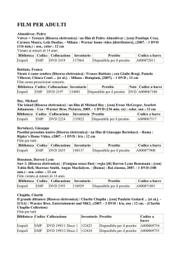 Lista dei DVD disponibili per il prestito da luglio