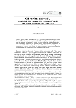 Gli “orfani dei vivi”. - Università Ca` Foscari di Venezia