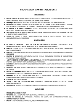 Manifestazioni Maggio - Dicembre 2015