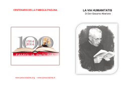 la via humanitatis - Istituto Maria Santissima Annunziata