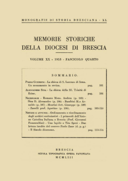 XX (1953) Monografie di storia bresciana, 40 fascicolo 4