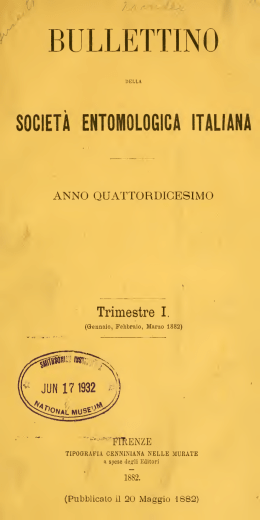 Bollettino della Società entomologica italiana