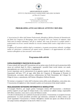 Programma attività 2015-2016 - Istituto Alberghiero Mellerio Rosmini