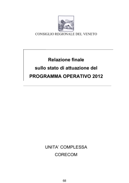 Relazione sull`attività svolta - Consiglio Regionale del Veneto