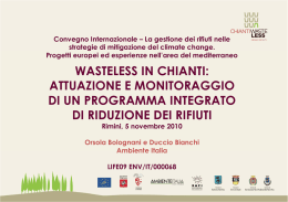 wasteless in chianti: attuazione e monitoraggio di un programma
