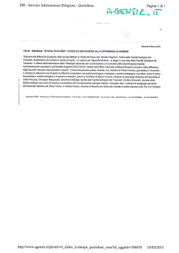 Page 1 SIR - Servizio Informazione Religiosa