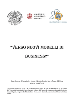 verso nuovi modelli di business?