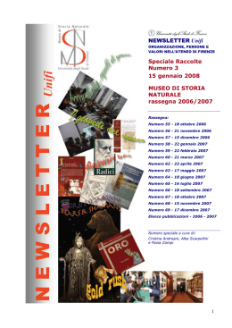 newsletter raccolte 3 15.01.2008 - Universit&agrave; degli Studi di Firenze