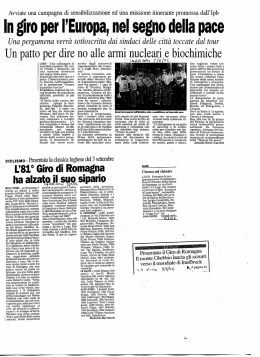 In giro per l`Europa, nel segnodella pace