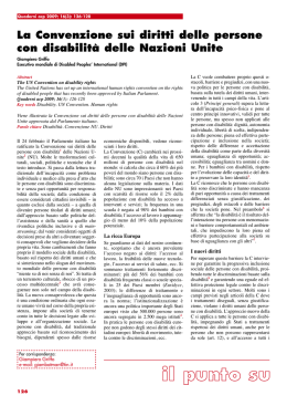 La Convenzione sui diritti delle persone con disabilit&agrave; delle