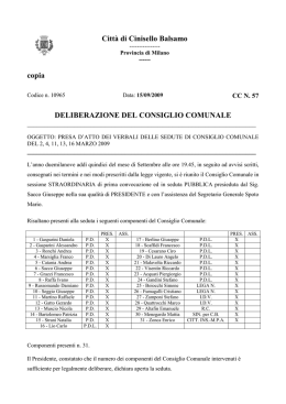 deliberazione del consiglio comunale