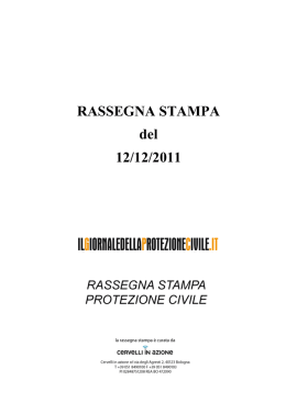 rassegna stampa Protezione civile 12 dicembre