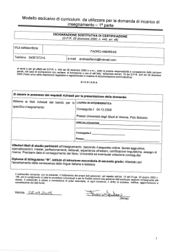 CV - Universit&agrave; degli Studi di Verona