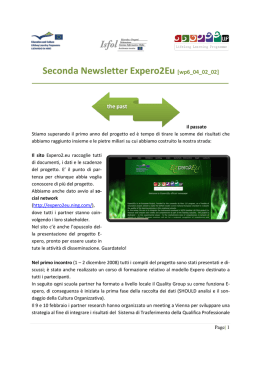 Seconda Newsletter Expero2Eu [wp6_04_02_02]