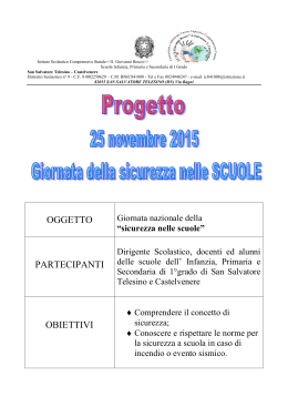 Progetto Sicurezza - Istituto Comprensivo "San Giovanni Bosco"