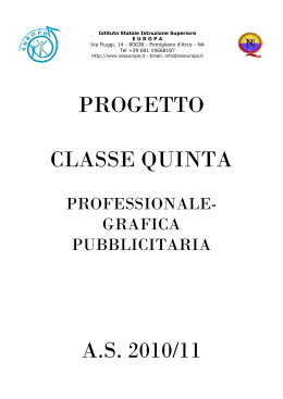 Classe Quinta – Professionale Grafica Pubblicitaria
