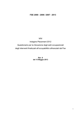 Questionario Indagine Nazionale Placement 2013