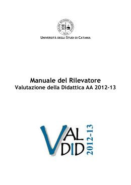 Manuale del Rilevatore - the University Home page