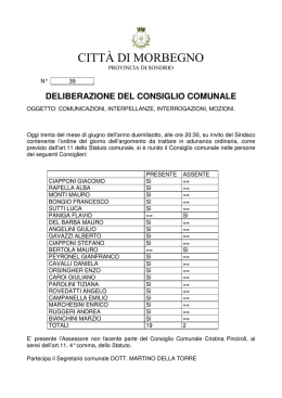 Delibera CC n.39 30-6-2008 : Comunicazioni, interpellanze