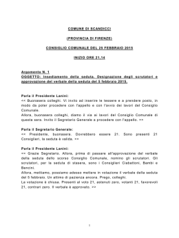 Sbobinatura seduta del Consiglio Comunale del 25 febbraio 2015