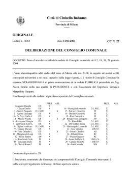 deliberazione del consiglio comunale