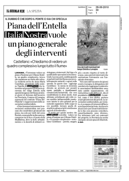 &ldquo;Il Secolo XIX &ndash; Ed. La Spezia / Levante&rdquo; (del 29.09