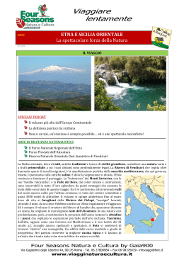 IT-ETN ETNA 2015 Scheda Viaggio - Four Seasons, Natura e cultura