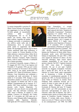 Speciale&hellip; - Suore Serve dei Poveri del Beato Giacomo Cusmano