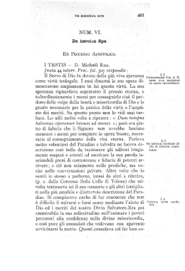 NUM. VI. I TESTIS &mdash; D. Michael Rua. II Servo di Dio fu