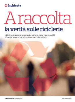 A raccolta, la verità sulle riciclerie