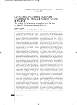 La fine della museologia illuminista e il destino del Museo di