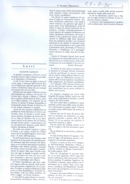 Gianni Merciaro, In ricordo di Giuseppe Garrani, Il Pensiero