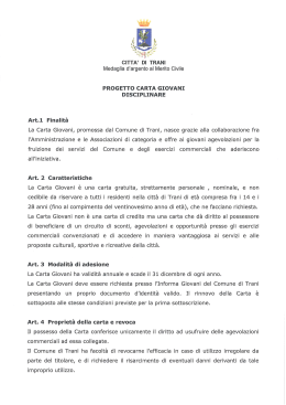 Disciplinare Progetto Carta Giovani
